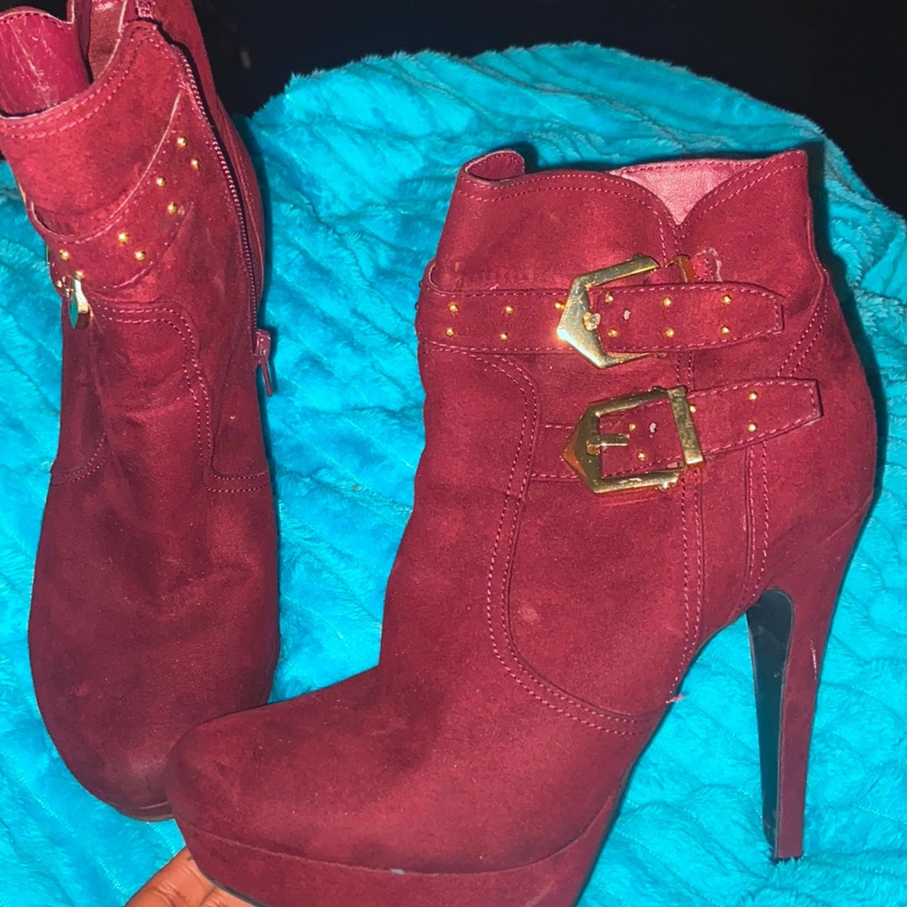 Burgundy Guess Booties